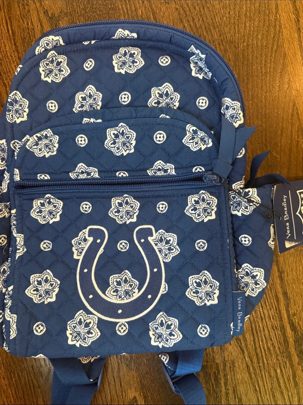 NFL colts football 🏈 Colts Blue Quilted Bandana Mini Backpack Vera Bradley